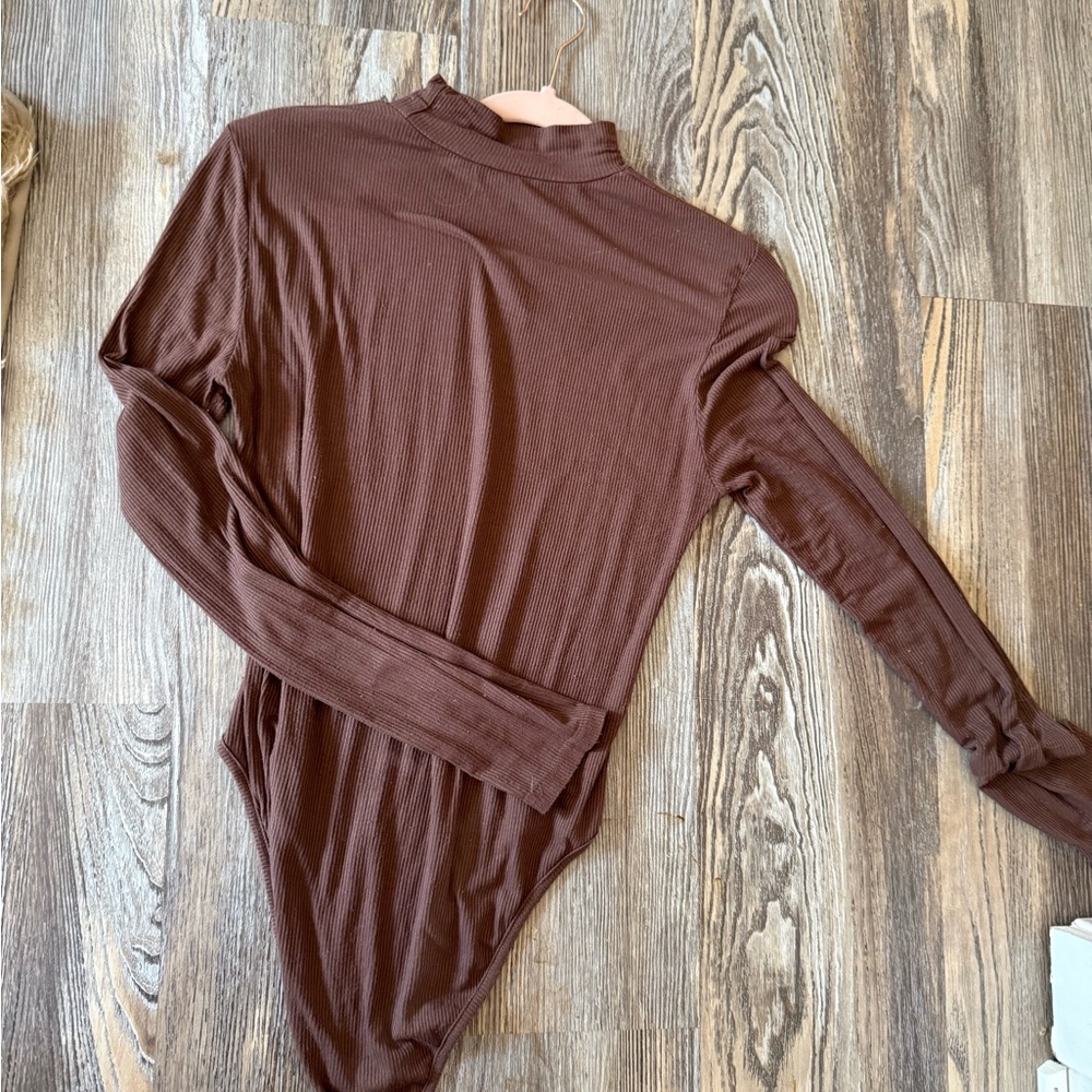 Brown Long Sleeve Women's body suit